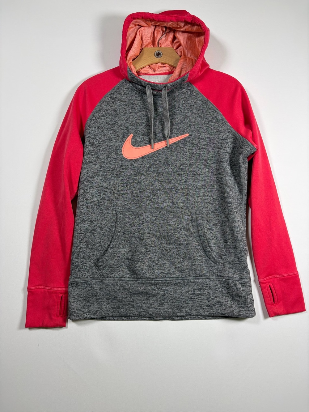 Nike Grey Hoodie with Coral Pink Lining